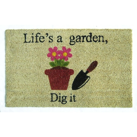 Geo Crafts Geo Crafts G347 DIG IT Lifes a Garden; Dig it Doormat G347 DIG IT
